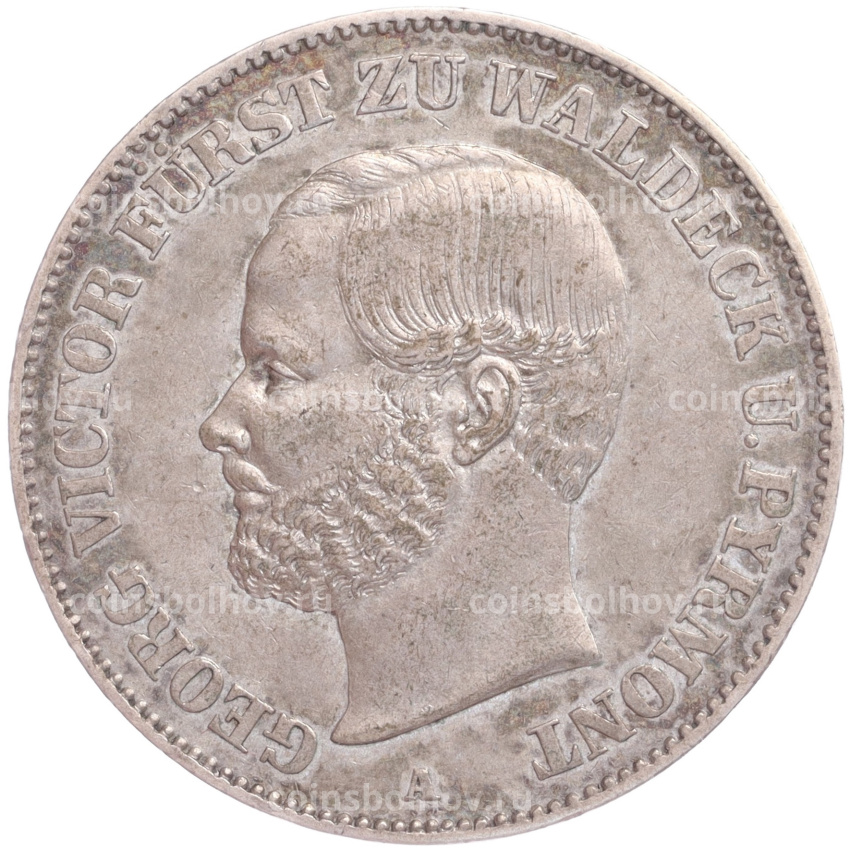Монета 1 союзный талер 1867 года A Вальдек и Пирмонт