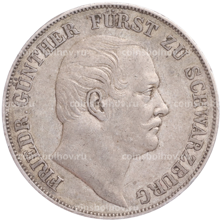 Монета 1 союзный талер 1862 года Шварцбург-Рудольфштадт