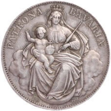 Монета 1 талер 1869 года Бавария (аверс)