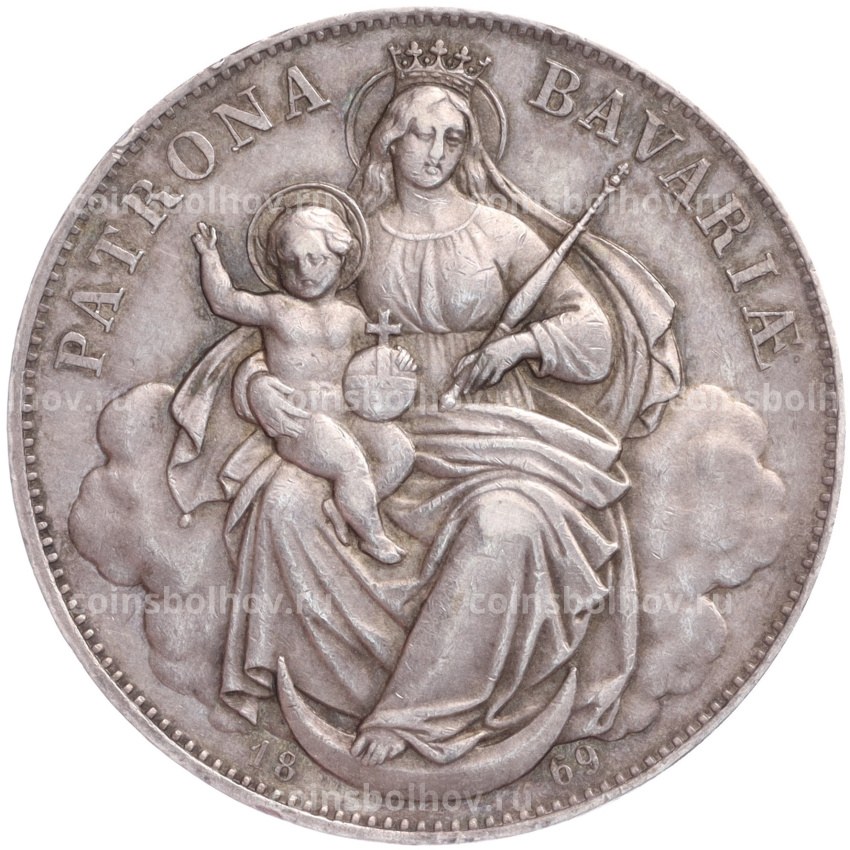 Монета 1 талер 1869 года Бавария