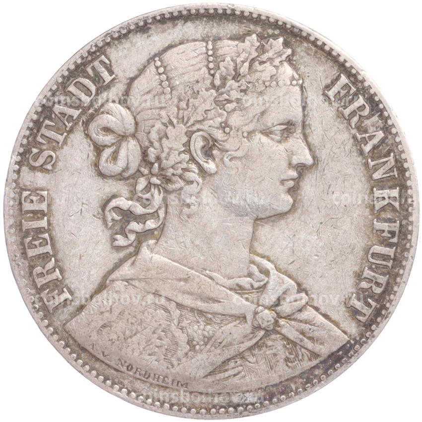 Монета 1 союзный талер 1860 года Франкфурт