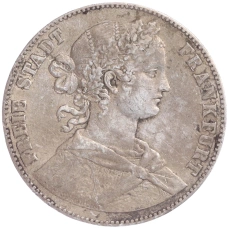 Монета 1 союзный талер 1860 года Франкфурт (аверс)