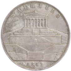Монета 2 талера 1842 года Бавария «Вальхалла» (аверс)