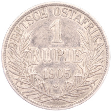 Монета 1 рупия 1905 года J Германская Восточная Африка (аверс)