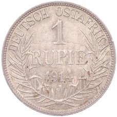 Монета 1 рупия 1914 года J Германская Восточная Африка (аверс)