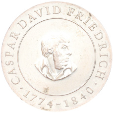 Монета 10 марок 1974 года Восточная Германия (ГДР) «200 лет со дня рождения Каспара Давида Фридриха» (аверс)