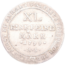 Монета 1/3 талера 1799 года Ангальт-Бернбург (аверс)