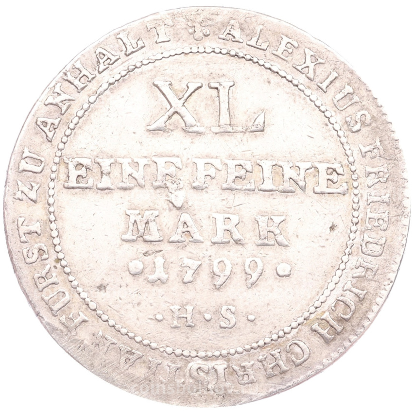 Монета 1/3 талера 1799 года Ангальт-Бернбург