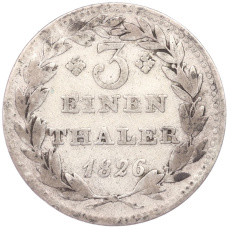 Монета 1/3 талера 1826 года Курфюршество Гессен-Кассель (аверс)