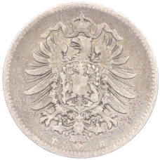 Монета 1 марка 1880 года Е Германия (реверс)