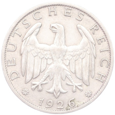 Монета 1 рейхсмарка 1926 года A Германия (реверс)