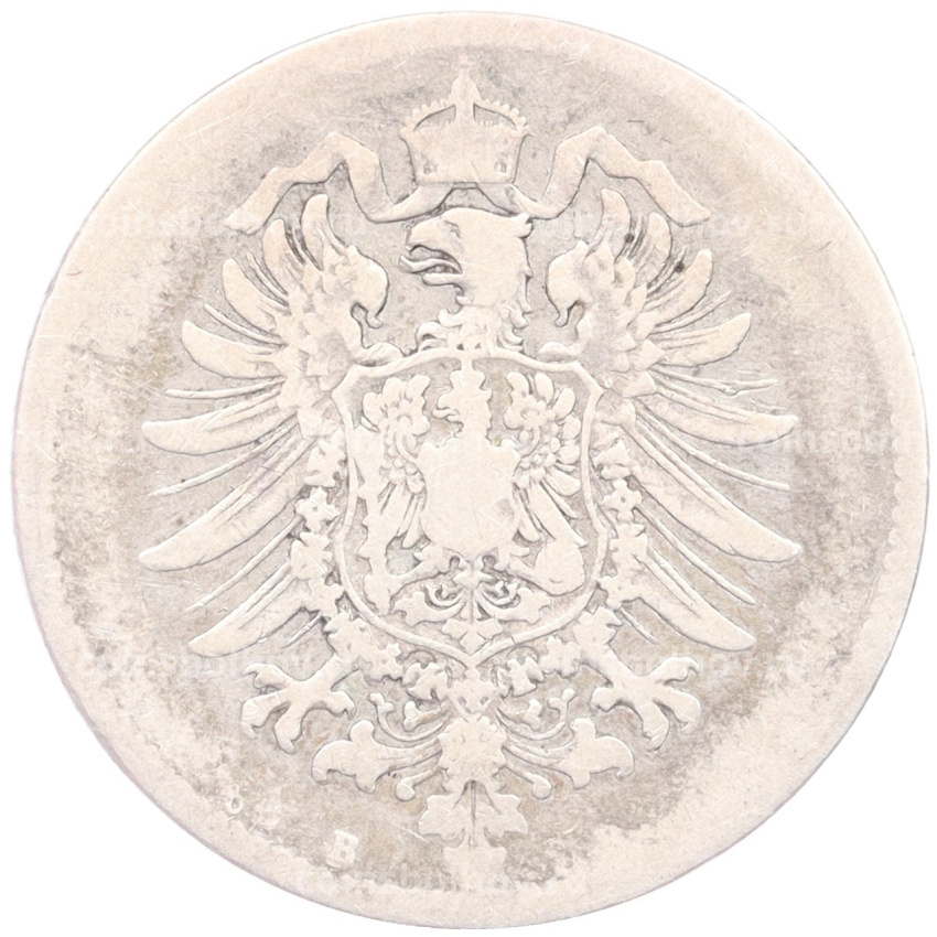 Монета 1 марка 1878 года В Германия (вид 2)