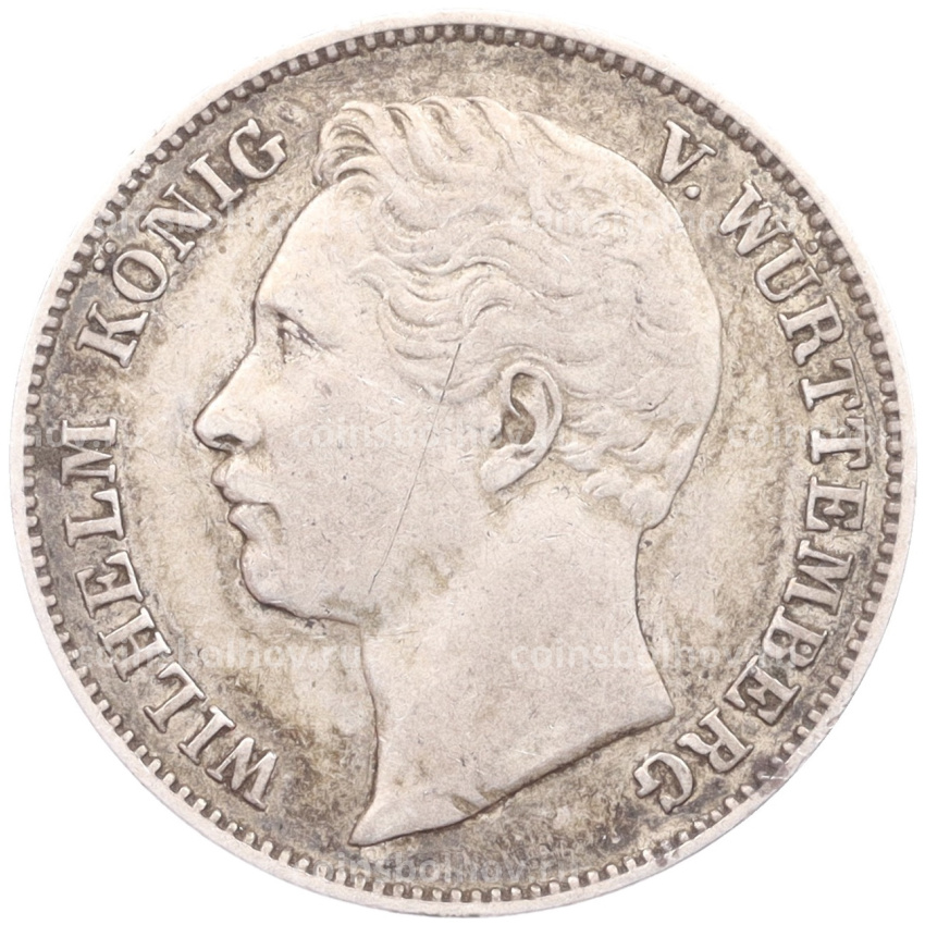 Монета 1/2 гульдена 1864 года Вюртемберг (вид 2)