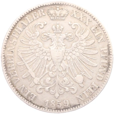 Монета 1 талер 1859 года A  Шварцбург-Зондерсгаузен (реверс)