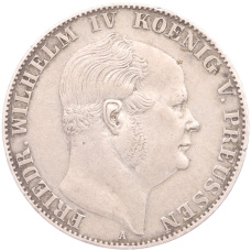 Монета 1 союзный талер 1860 года A Пруссия (аверс)