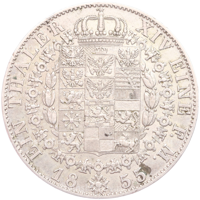 Монета 1 талер 1855 года A Пруссия (вид 2)