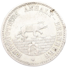 Монета 1/6 талера 1856 года A Ангальт -Бернбург (аверс)