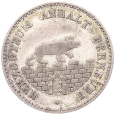 Монета 1/6 талера 1861 года  А Ангальт-Бернбург (аверс)