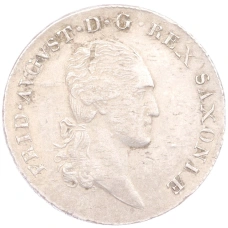 Монета 1/6 талера 1809 года Саксония (аверс)