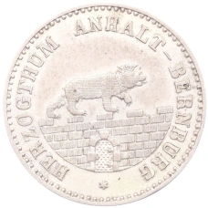 Монета 1/6 талера 1861 года A Ангальт-Бернбург (аверс)