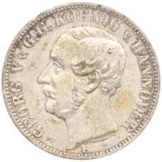 Монета 1/6 талера 1863 года B Ганновер (аверс)