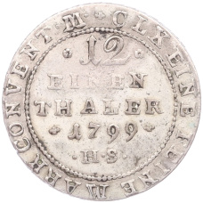 Монета 1/12 талера 1799 года Ангальт-Бернбург (реверс)