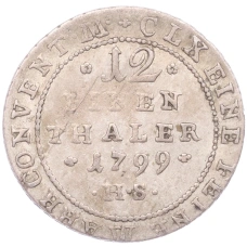 Монета 1/12 талера 1799 года Ангальт -Бернбург (реверс)