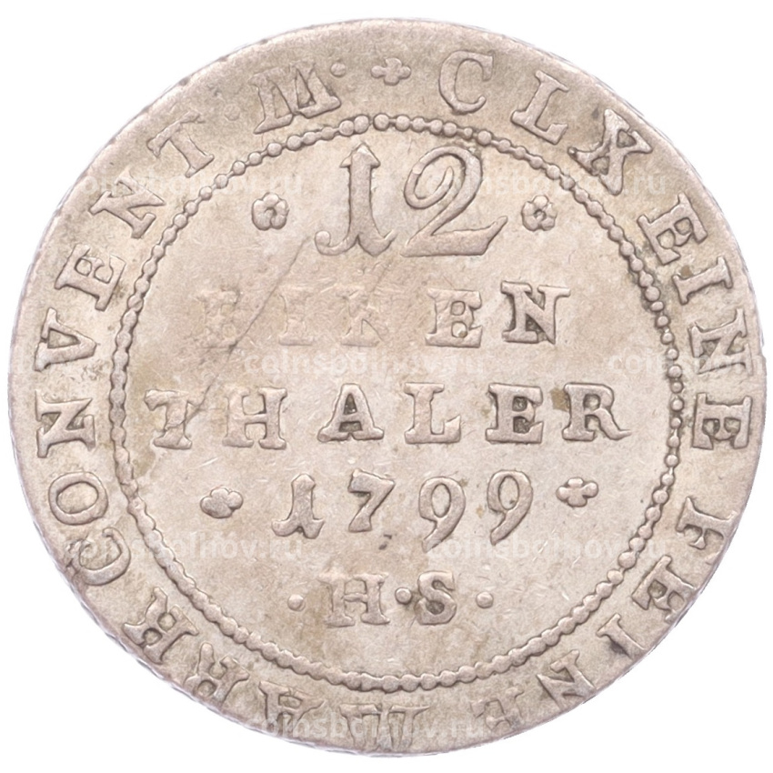 Монета 1/12 талера 1799 года Ангальт -Бернбург (вид 2)