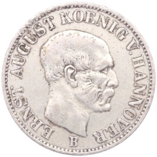 Монета 1/12 талера 1851 года B Ганновер (аверс)