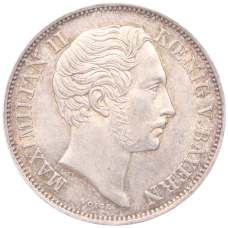 Монета 1/2 гульдена 1864 года Бавария (аверс)