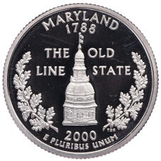 Монета 1/4 доллара (25 центов) 2000 года S США «Штаты и территории — Мэриленд» (аверс)