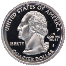 Монета 1/4 доллара (25 центов) 2000 года S США «Штаты и территории — Нью-Гемпшир» (реверс)