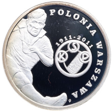 Монета 5 злотых 2011 года Польша «Польские футбольные клубы — Полония Варшава» (аверс)