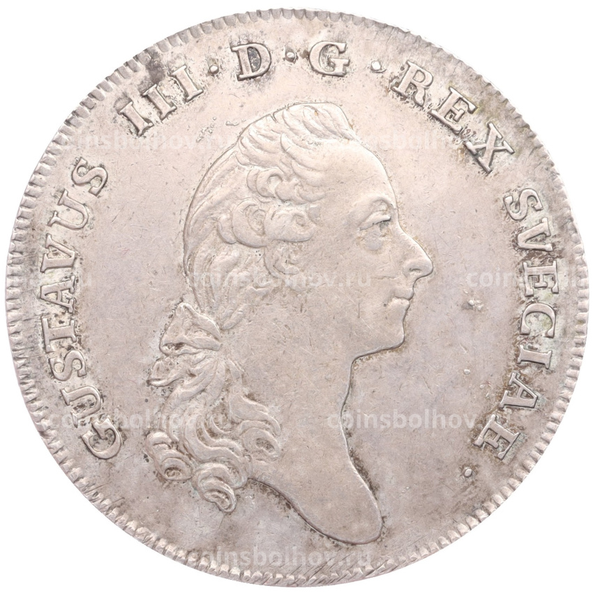 Монета 1 риксдалер 1781 года Швеция