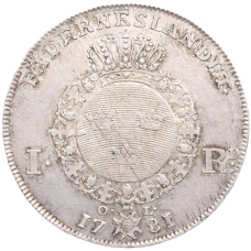 Монета 1 риксдалер 1781 года Швеция (реверс)