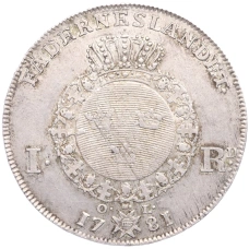 Монета 1 риксдалер 1781 года Швеция (реверс)