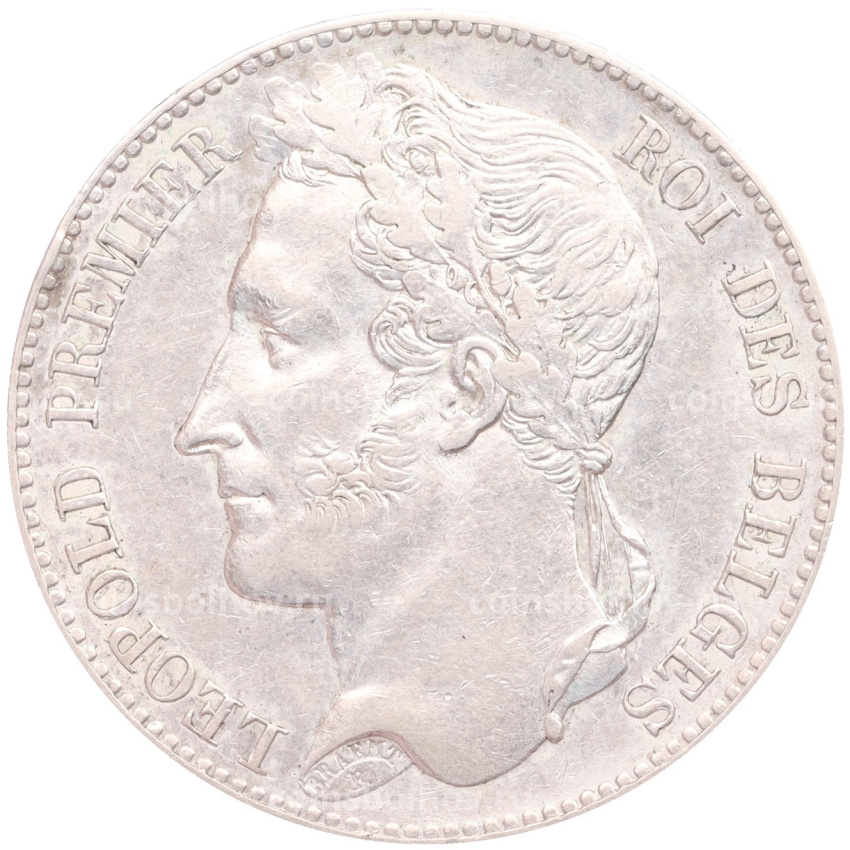 Монета 5 франков 1848 года Бельгия (вид 2)