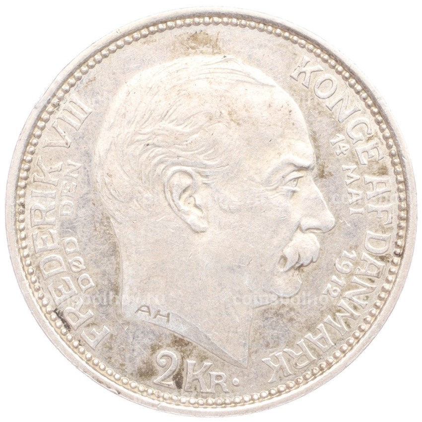 Монета 2 кроны 1912 года Дания «Смерть Фредерика VIII и вступление на престол Кристиана X»