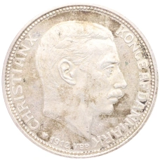 Монета 2 кроны 1912 года Дания «Смерть Фредерика VIII и вступление на престол Кристиана X» (реверс)