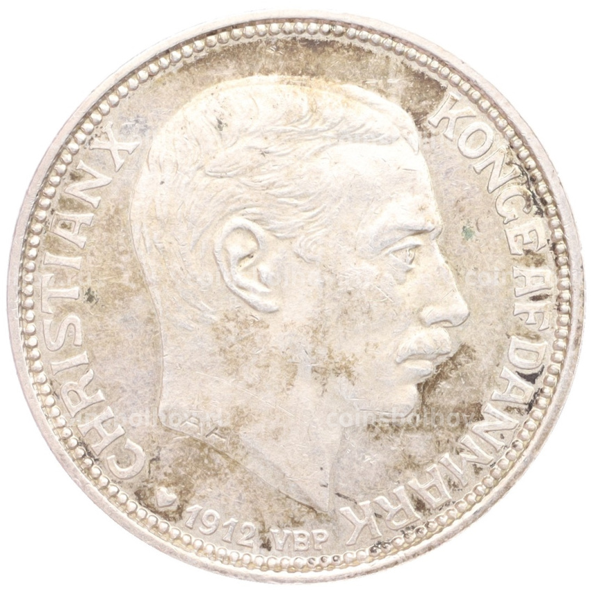 Монета 2 кроны 1912 года Дания «Смерть Фредерика VIII и вступление на престол Кристиана X» (вид 2)