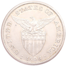 Монета 1 песо 1908 года Филиппины (Администрация США) (реверс)