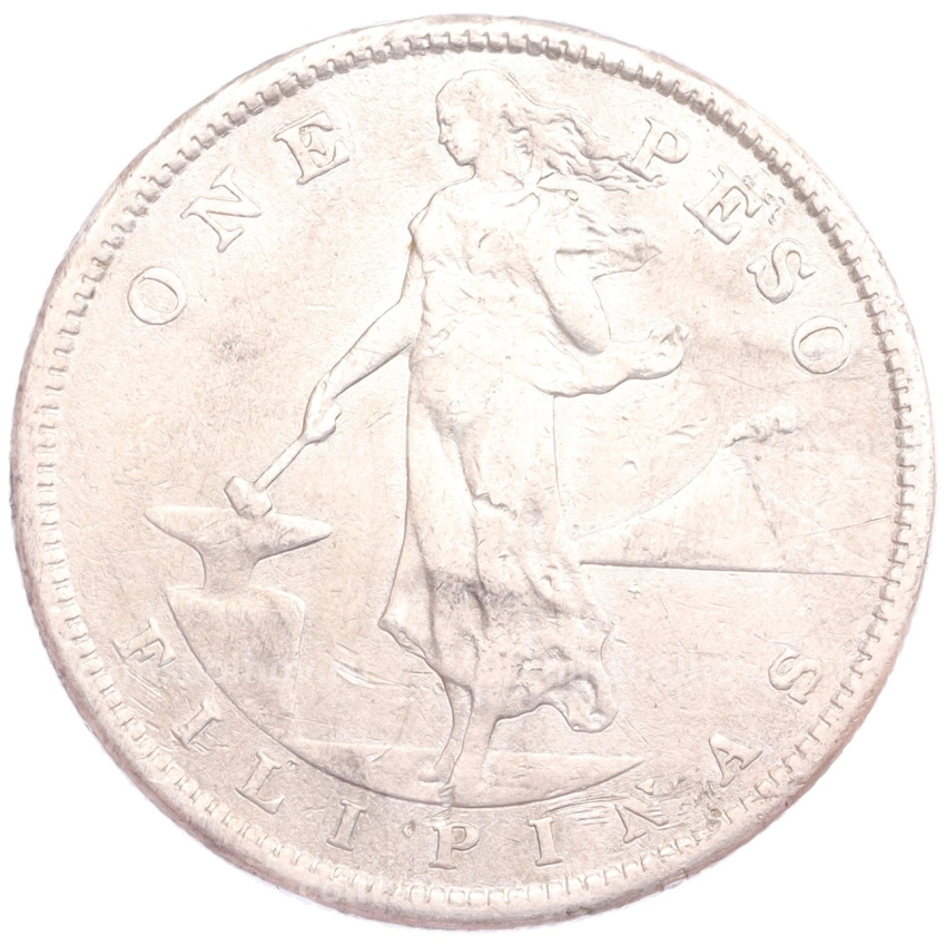 Монета 1 песо 1907 года Филиппины