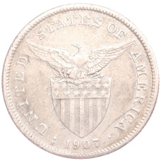 Монета 1 песо 1907 года Филиппины (реверс)