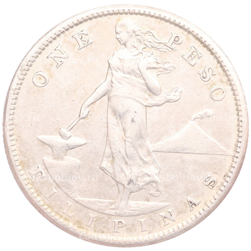 Монета 1 песо 1909 года Филиппины (Администрация США)