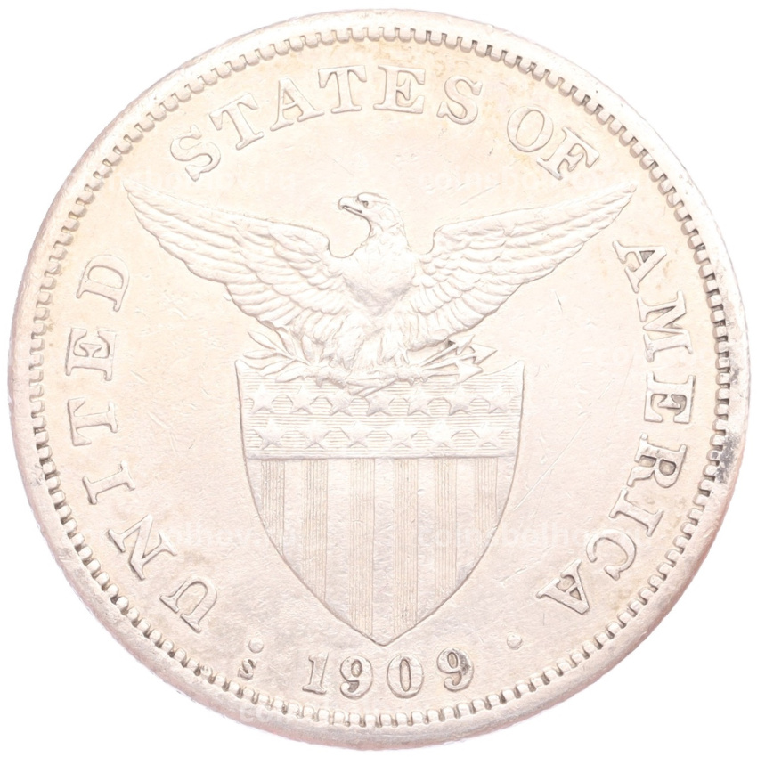 Монета 1 песо 1909 года Филиппины (Администрация США) (вид 2)