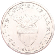 Монета 1 песо 1907 года Филиппины (Администрация США) (реверс)