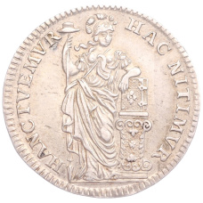 Монета 10 стуверов 1749 года Голландская республика — провинция Утрехт (аверс)