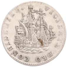 Монета 6 стуверов 1754 года Голландия — провинция Западная Фрисландия (аверс)