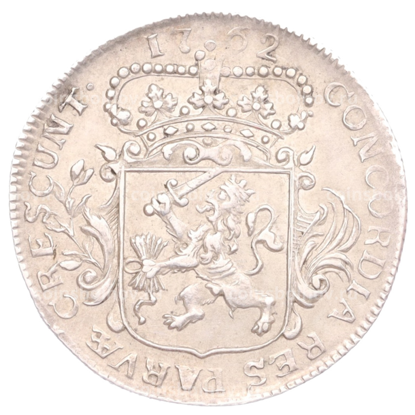 Монета 1/4 серебряного дуката 1762 года Голландская республика — провинция Зеландия (вид 2)