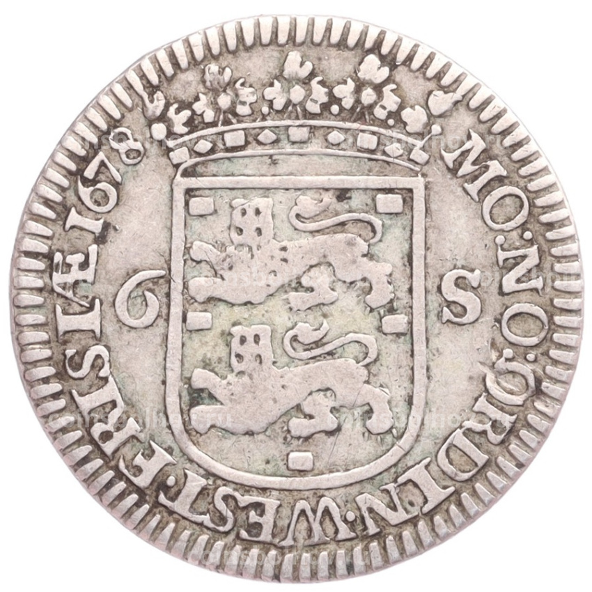 Монета 6 стуверов 1678 года Голандская республика —  провинция Западная Фрисландия (вид 2)